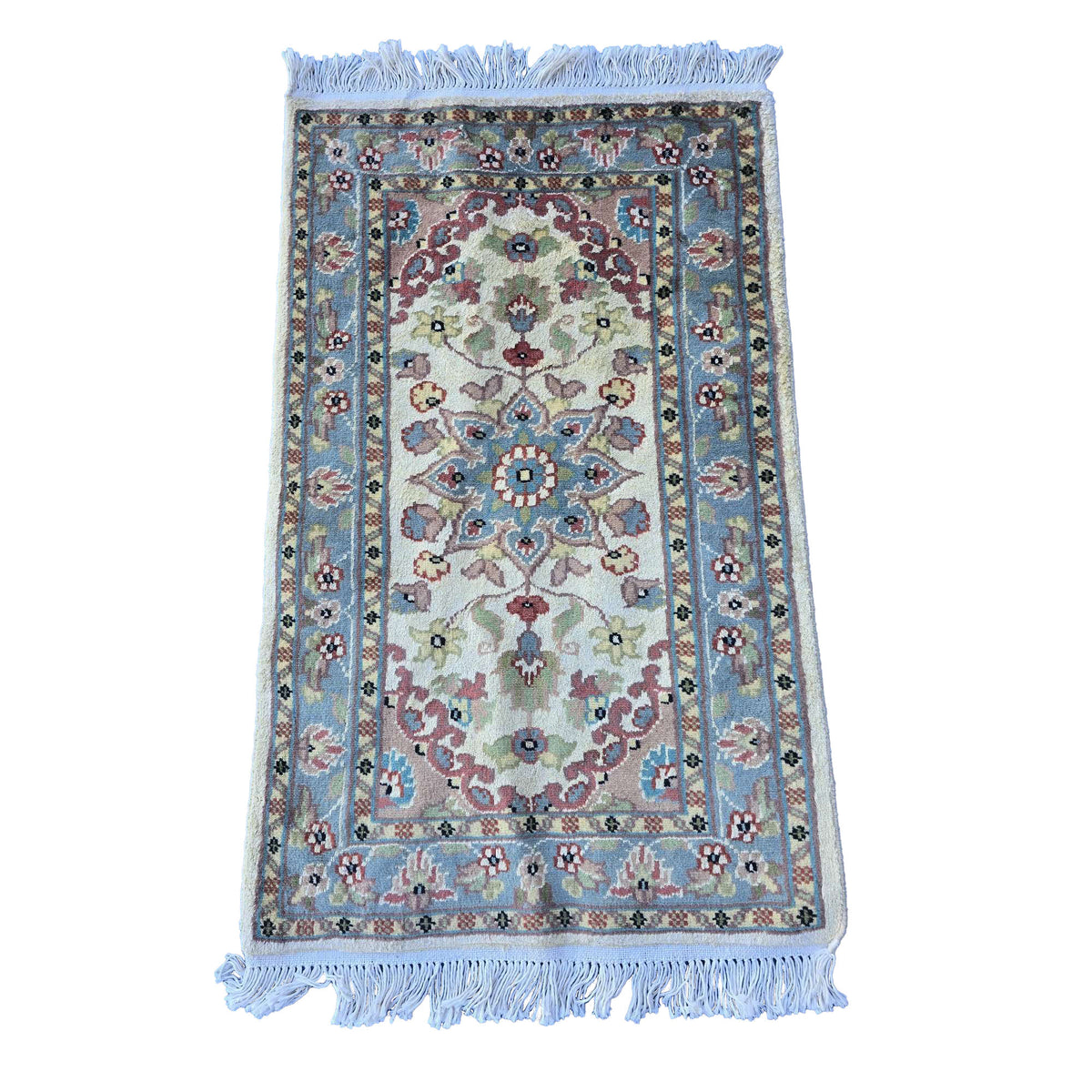 Al Ahmedani Linen Floral Medallion Rectangle Area Rug Wonderful Design Wool Silk Hand Knotted Home Decor Indoor Carpet (3.2 x 1.11)'