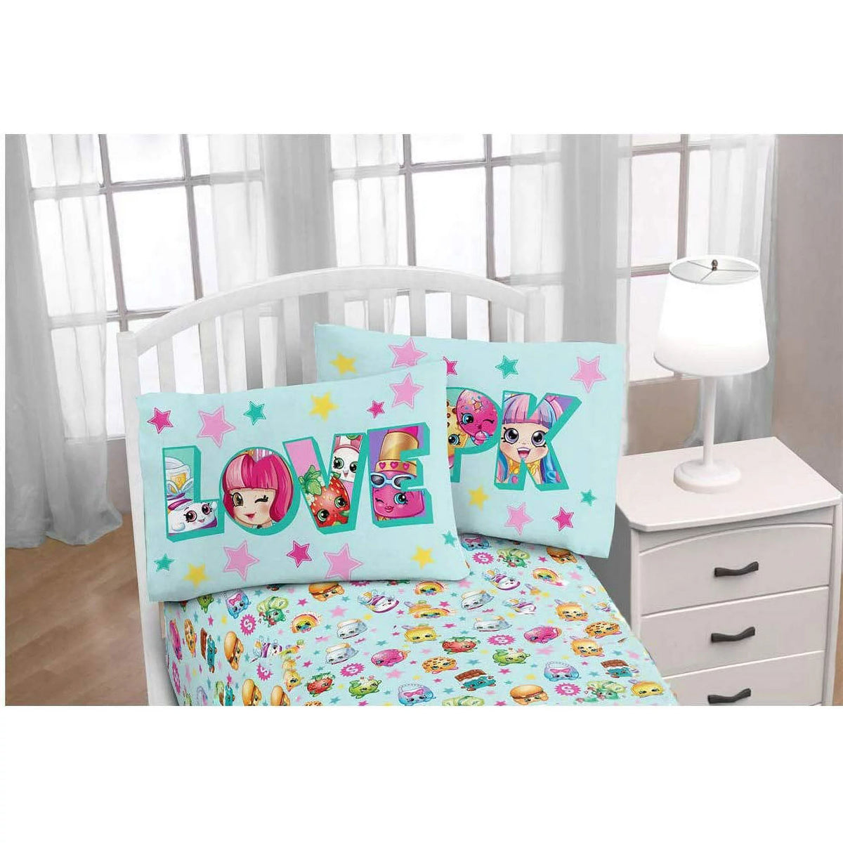 Shopkins 3 Pcs Microfiber Multicolor Twin Sheet Set Single Bedding Set for Kids