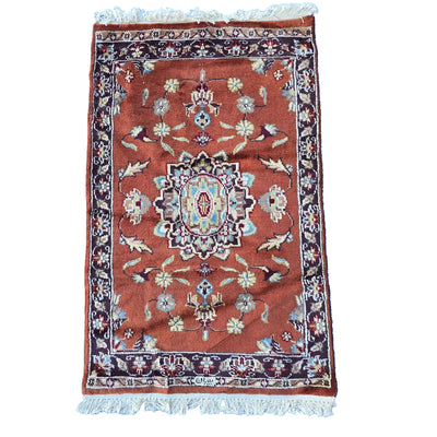 Al Ahmedani Linen Floral Medallion Rectangle Area Rug Hand Knotted Wonderful Design Home Decor Wool Silk Indoor Carpet (3.3 x 2.0)'