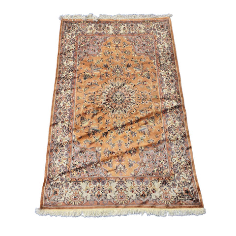 Al Ahmedani Linen Sun Floral Rectangle Area Rug Wonderful Design Wool Silk Hand Knotted Home Decor Indoor Carpet (6.3 x 4.2)'