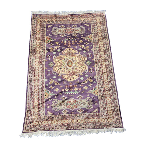 Al Ahmedani Linen Lilac Purple Kafkazi Rectangle Area Rug Wonderful Design Wool Silk Hand Knotted Home Decor Indoor Carpet (5.9 x 4.2)'