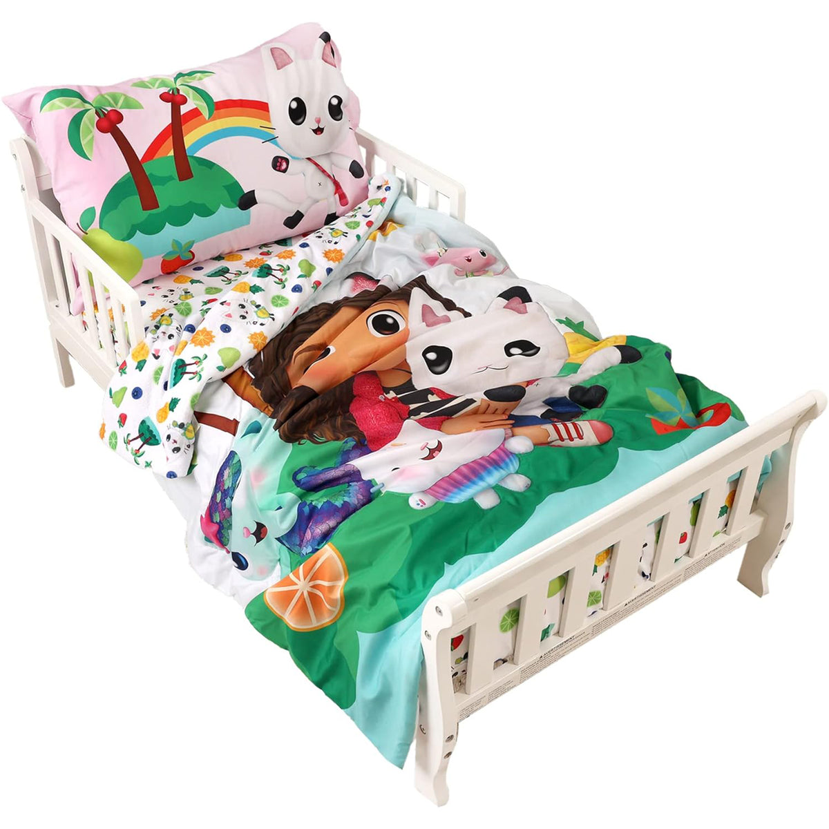 Gabby's Dollhouse Toddler Sheet Set for Kids - 3 Pcs Bedding Set - Pillowcase, Comforter and Fitted Sheet