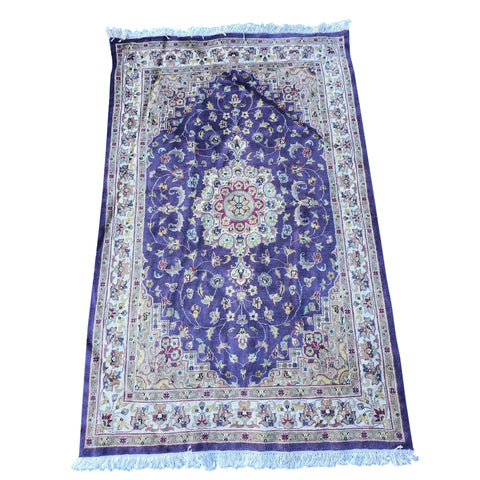 Al Ahmedani Linen Lilac Purple Floral Medallion Rectangle Area Rug Wonderful Design Wool Silk Hand Knotted Home Decor Indoor Carpet (6.4 x 4.2)'
