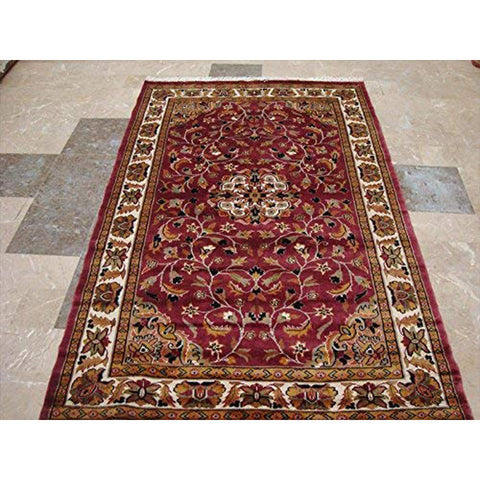 Wow Love Beauty Floral Oriental Area Rug Hand Knotted Wool Silk Carpet (6 x 4)'