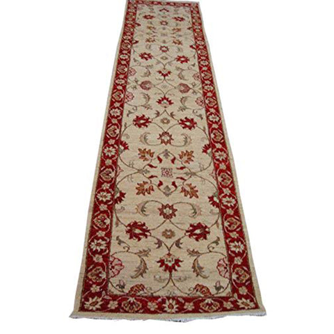 Exclusive Chobi Zeigler Mahal Vege Dyed Hand Knotted Carpet Rug Runner (10.2 x 2.6)'