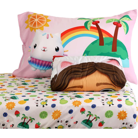 Gabby's Dollhouse Toddler Sheet Set for Kids - 3 Pcs Bedding Set - Pillowcase, Comforter and Fitted Sheet