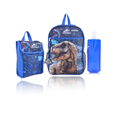 Universal Studio Jurassic World Child 5-Piece Set BackPack-Blue school Backpack