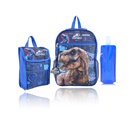 Universal Studio Jurassic World Child 5-Piece Set BackPack-Blue school Backpack