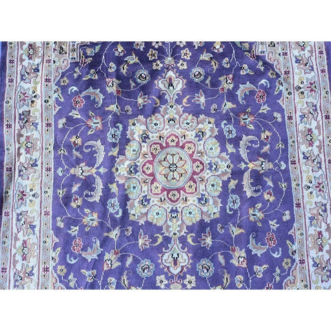 Al Ahmedani Linen Lilac Purple Floral Medallion Rectangle Area Rug Wonderful Design Wool Silk Hand Knotted Home Decor Indoor Carpet (6.4 x 4.2)'