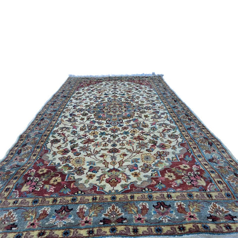 Al Ahmedani Linen Floral Medallion Rectangle Hand Knotted Area Rug Wonderful Design Home Decor Wool Silk Indoor Carpet (5.0 x 3.0)'