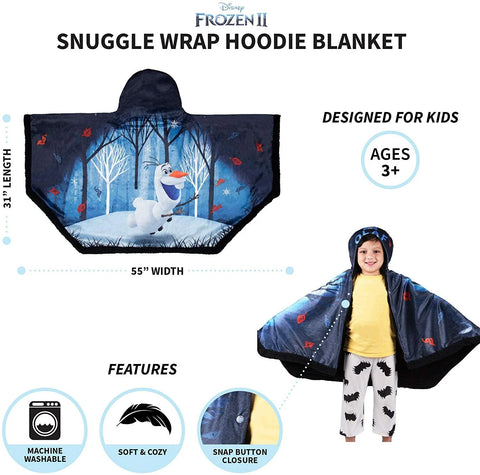 Franco Kids Bedding Snuggle Wrap Wearable Blanket, 31 in x 55 in, Disney Frozen 2 Olaf