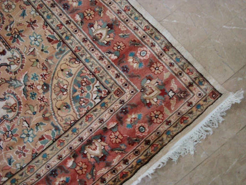 Awesome Aina Medallion Floral Oriental Area Rug Hand Knotted Wool Silk Carpet (9 x 6)'