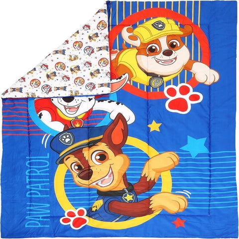 Paw Patrol Kids Bedding Sheet Set with Reversible Comforter Twin Bed in Bag 4 Pcs Set for Kids