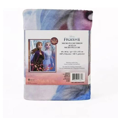 Disney Frozen II Anna Elsa Micro Plush Throw Super Soft Plush Blanket for Kids