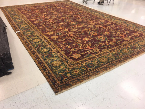 Ahmedani Linen Excellent Designed Bijare Rectangle Area Rugs Hand Knotted Oriental Hand Spun Ghazni Wool Carpet (12 x 18)'