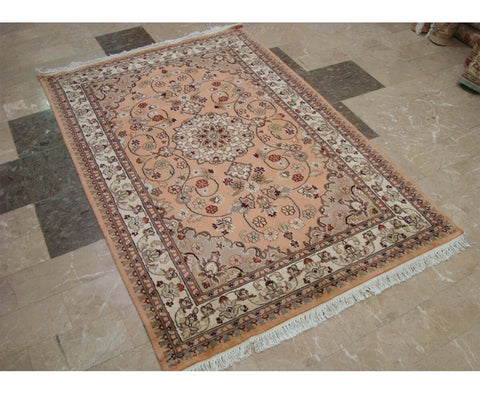 Awesome Floral Medallion Hand Knotted Oriental Area Rug Wool Silk Carpet (6 x 4)' by AHMEDAN