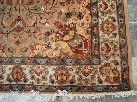 AHMEDANI Floral Ivory Touch Medallion Gorgeous Designed Rectangle Area Rugs Hand Knotted Wool Silk Carpet (6 X 4)'