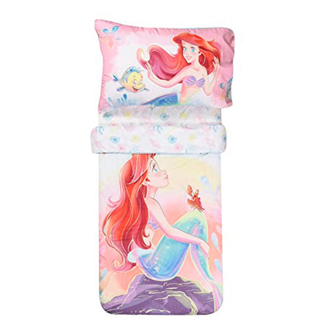 Little Mermaid 3 Piece Toddler Bedding Set Is A Dream Come True, Includes A Cozy Comforter, Fitted Sheet, And Pillowcase For The Perfect Night's Sleep For Kids