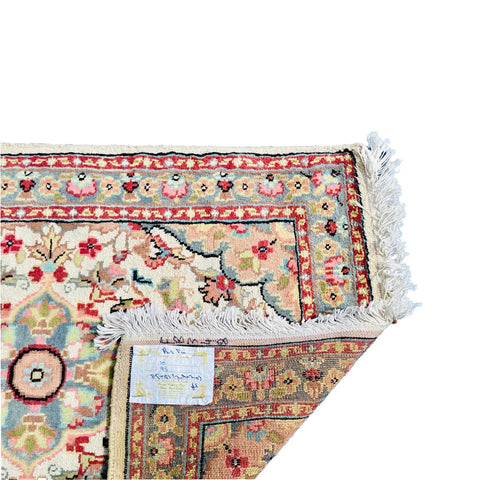 Al Ahmedani Linen Floral Medallion Rectangle Hand Knotted Wonderful Design Area Rug Home Decor Wool Silk Indoor Carpet (2.8 x 2.0)'