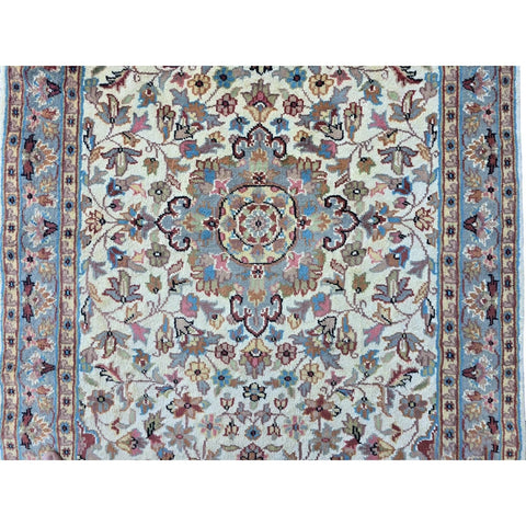 Al Ahmedani Linen Floral Medallion Rectangle Hand Knotted Area Rug Wonderful Design Home Decor Wool Silk Indoor Carpet (5.0 x 3.0)'