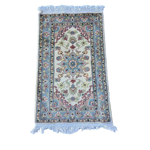 Al Ahmedani Linen Floral Medallion Rectangle Hand Knotted Area Rug Wonderful Design Home Decor Wool Silk Indoor Carpet (3.2 x 1.11)'