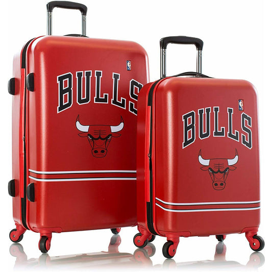 NBA Chicago Bulls Carry-On Spinner Luggage Set 2 Pieces Luggage Travel Trolley Suitcase