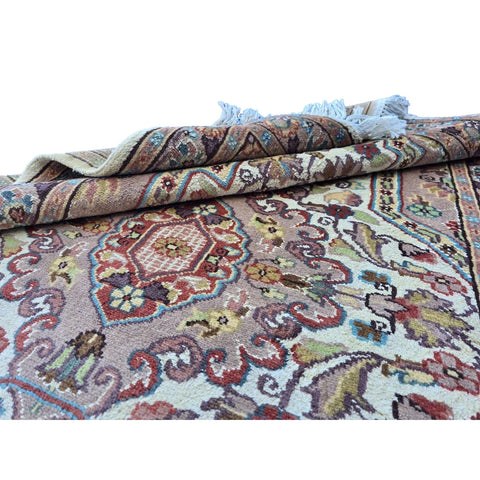 Al Ahmedani Linen Floral Medallion Rectangle Hand Knotted Area Rug Wonderful Design Home Decor Wool Silk Indoor Carpet (5.1 x 3.2)'
