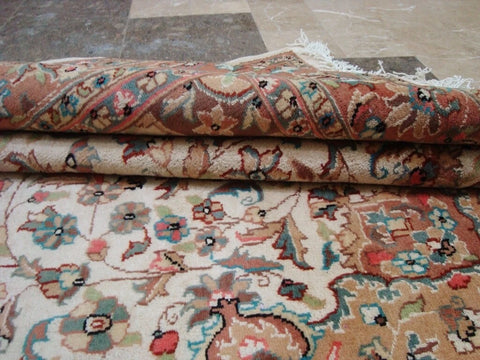 Exclusive Moon Medallion Floral Oriental Area Rug Hand Knotted Wool Silk Carpet (9 x 6)'