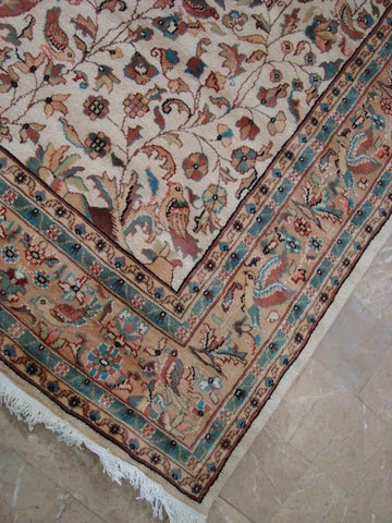 Awesome Tree of Life Birds Floral Oriental Area Rug Hand Knotted Wool Silk Carpet (9 x 6)'