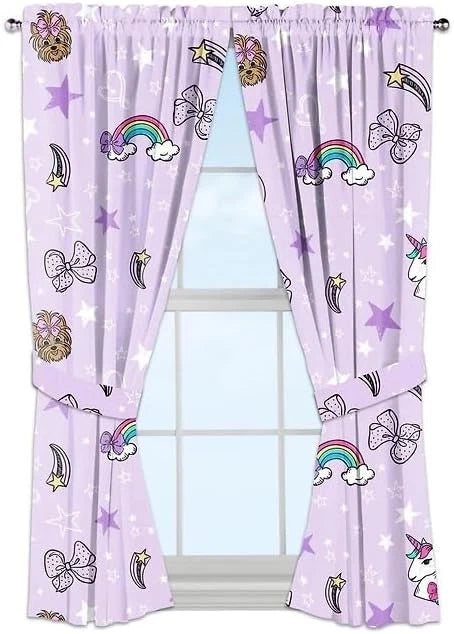 JoJo Siwa Window Panel Drapes Decorative Curtains for Kids Bedroom, Playroom