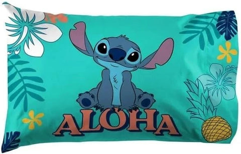 Lilo & Stitch Pillowcase 2 Piece Set Island Design Microfiber Standard Size Pillow Covers for Kids Bedroom & Nursery