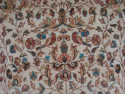 Awesome Tree of Life Birds Floral Oriental Area Rug Hand Knotted Wool Silk Carpet (9 x 6)'