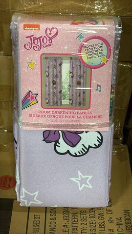 JoJo Siwa Window Panel Drapes Decorative Curtains for Kids Bedroom, Playroom