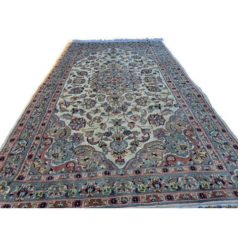 Al Ahmedani Linen Floral Medallion Hand Knotted Area Rug Rectangle Wonderful Design Home Decor Wool Silk Indoor Carpet (5.2 x 3.2)'