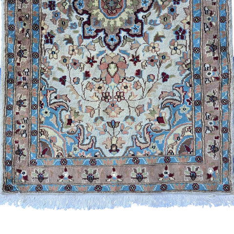 Al Ahmedani Linen Floral Rectangle Area Rug Wonderful Design Wool Silk Hand Knotted Home Decor Indoor Carpet (5 x 3)'