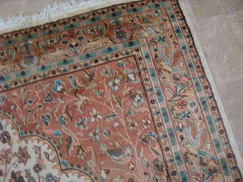 Awesome Tree of Life Birds Floral Oriental Area Rug Hand Knotted Wool Silk Carpet (9 x 6)'