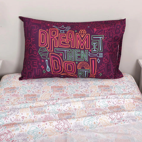 Disney Princess 3 Piece Twin Bedding Sheet Set for Kids - Flat Sheet, Fitted Sheet and Pillowcase