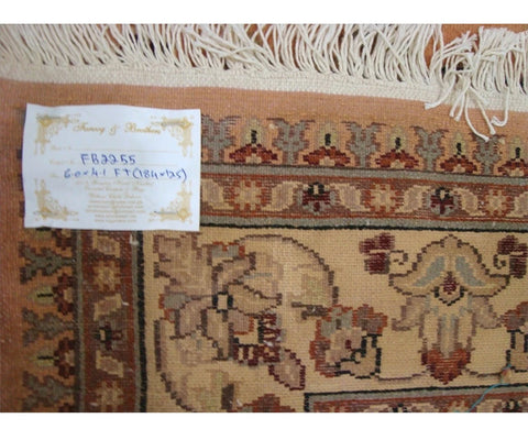 Awesome Floral Medallion Hand Knotted Oriental Area Rug Wool Silk Carpet (6 x 4)' by AHMEDAN