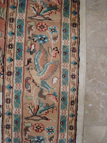Awesome Tree of Life Birds Floral Oriental Area Rug Hand Knotted Wool Silk Carpet (9 x 6)'