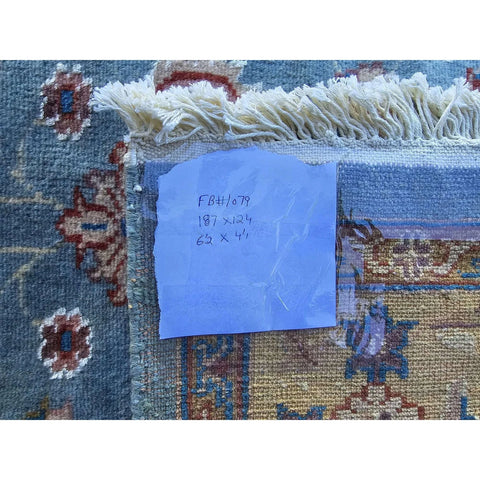 Al Ahmedani Linen Floral Medallion Rectangle Area Rug Wonderful Design Wool Silk Hand Knotted Home Decor Indoor Carpet (6.2 x 4.1)'