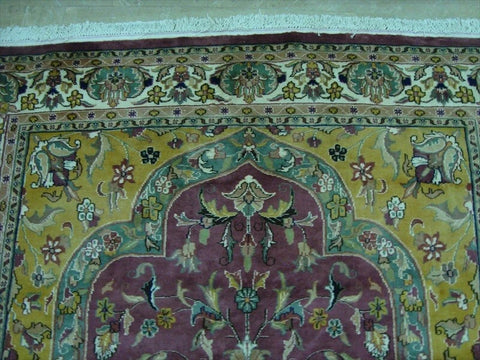 Love Medallion Floral Oriental Area Rug Hand Knotted Wool Silk Carpet (9 x 6)'
