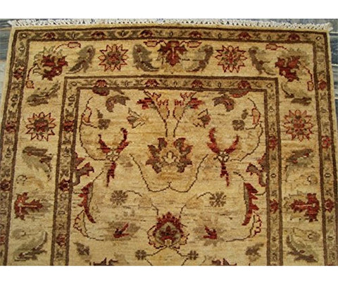 AHMEDANI Wonderful Chobi Zeiglar Mahal Rectangle Rug Wool Hand Knotted Carpet (4.11 X 3.2)'