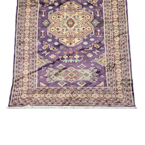 Al Ahmedani Linen Lilac Purple Kafkazi Rectangle Area Rug Wonderful Design Wool Silk Hand Knotted Home Decor Indoor Carpet (5.9 x 4.2)'