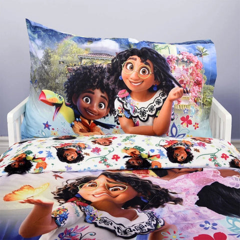 Disney Encanto 2-Piece Multicolor Toddler Bedding Set including Comforter and Pillowcase for Kids