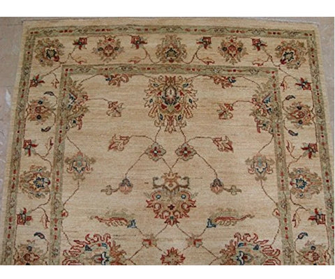 Chobi Zeiglar Mahal Rectangle Rug Ghazni Wool Hand Knotted Carpet (6.8 x 4.5)'