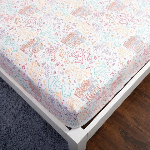 Disney Princess 3 Piece Twin Bedding Sheet Set for Kids - Flat Sheet, Fitted Sheet and Pillowcase
