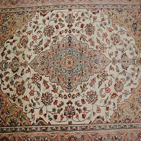 AL AHMEDANI LINEN Awesome Sarafiann Floral Medallion Area Rug Hand Knotted Wool Silk Carpet (6 x 4)'