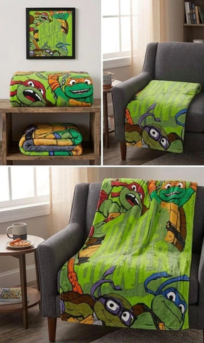 Teenage Mutant Ninja Turtles Bedding Twin Blanket 62 X 90 For Kids