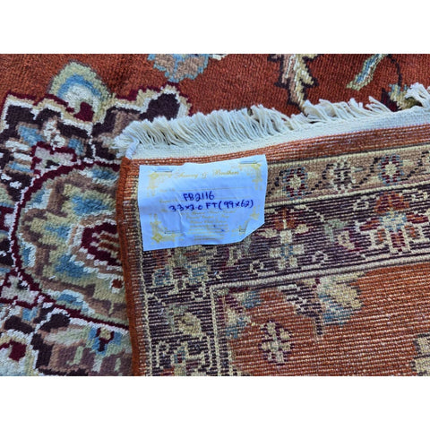 Al Ahmedani Linen Floral Medallion Rectangle Area Rug Hand Knotted Wonderful Design Home Decor Wool Silk Indoor Carpet (3.3 x 2.0)'