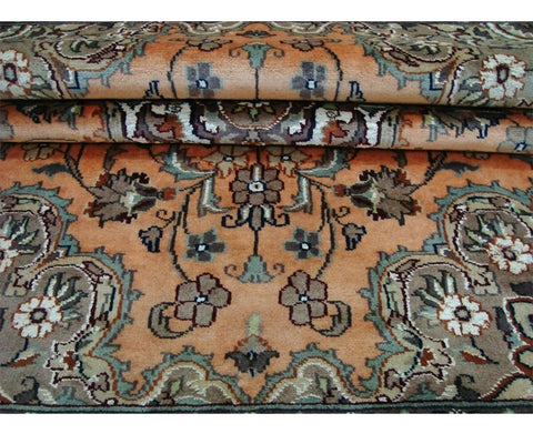 Awesome Floral Medallion Area Rug Hand Knotted Silk Wool Carpet (6 x 4)'